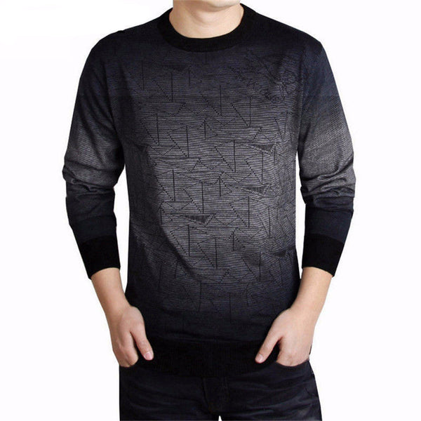 Mens Pullover Wool Sweater with Print