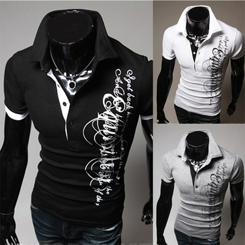 Men's Short Sleeve Printed Polo Shirt