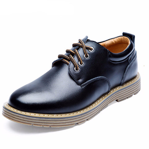 Men's British Style Solid Lace up Shoes