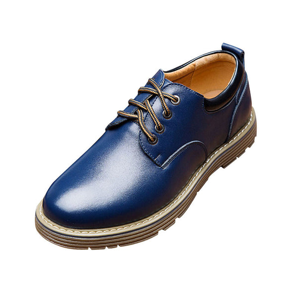 Men's British Style Solid Lace up Shoes