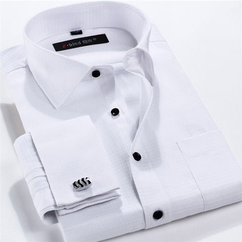 Men French Cufflinks Shirt 2016