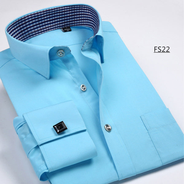 Men French Cufflinks Shirt 2016