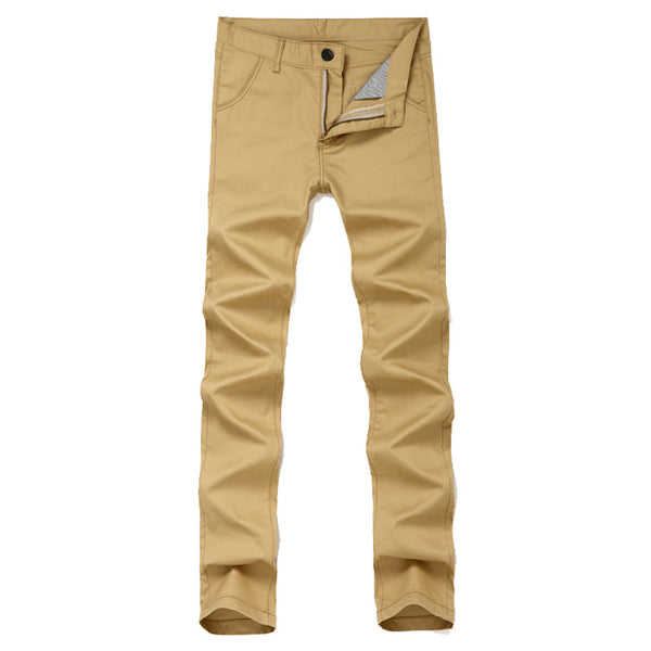 Men's Slim Fit Straight Cut Casual Long Pants