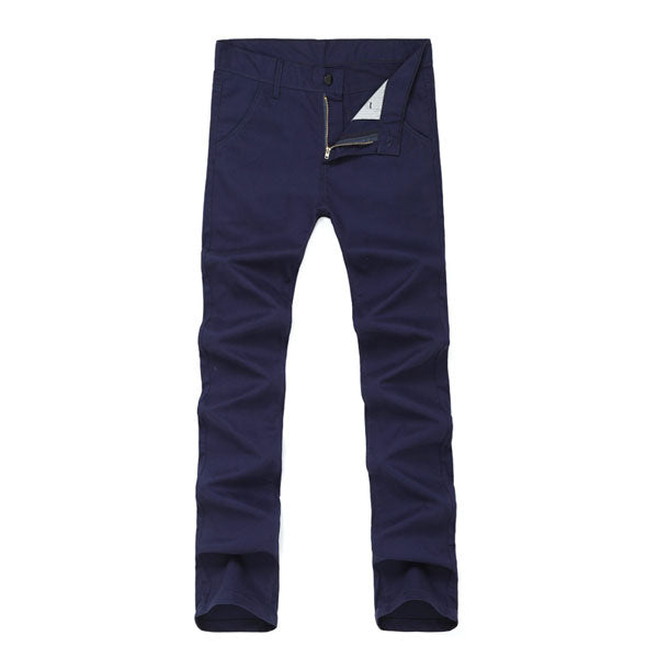 Men's Slim Fit Straight Cut Casual Long Pants
