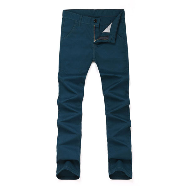 Men's Slim Fit Straight Cut Casual Long Pants