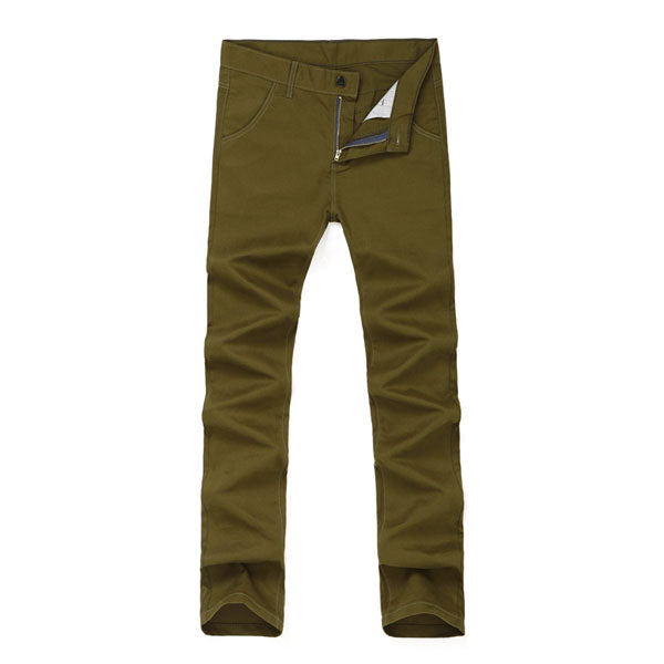 Men's Slim Fit Straight Cut Casual Long Pants