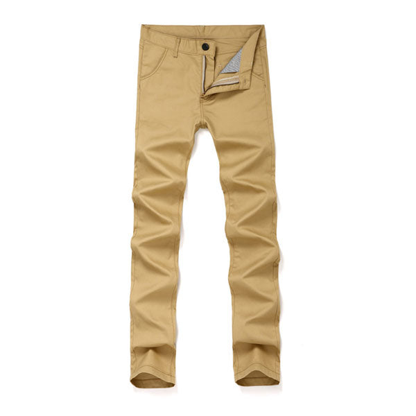 Men's Slim Fit Straight Cut Casual Long Pants