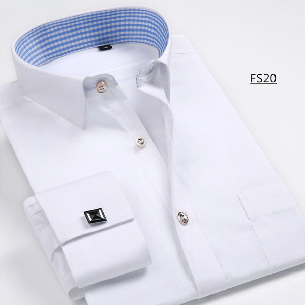 Men French Cufflinks Shirt 2016