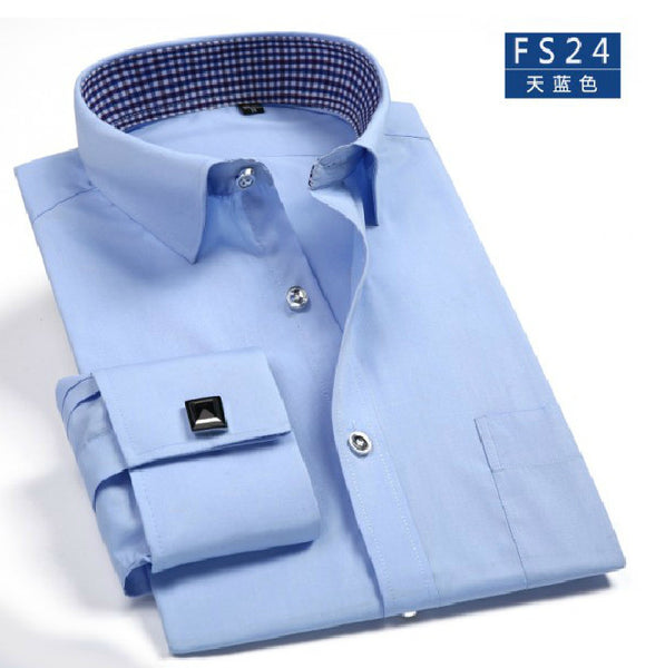 Men French Cufflinks Shirt 2016