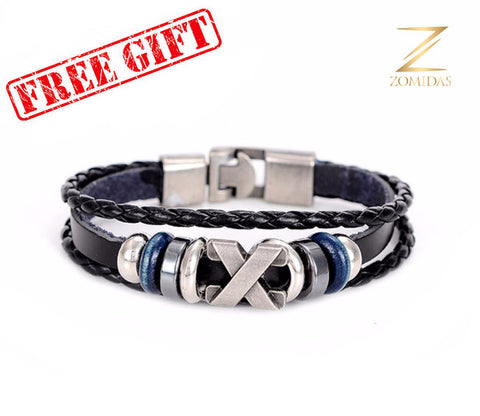 Men's Leather Charm Bracelet
